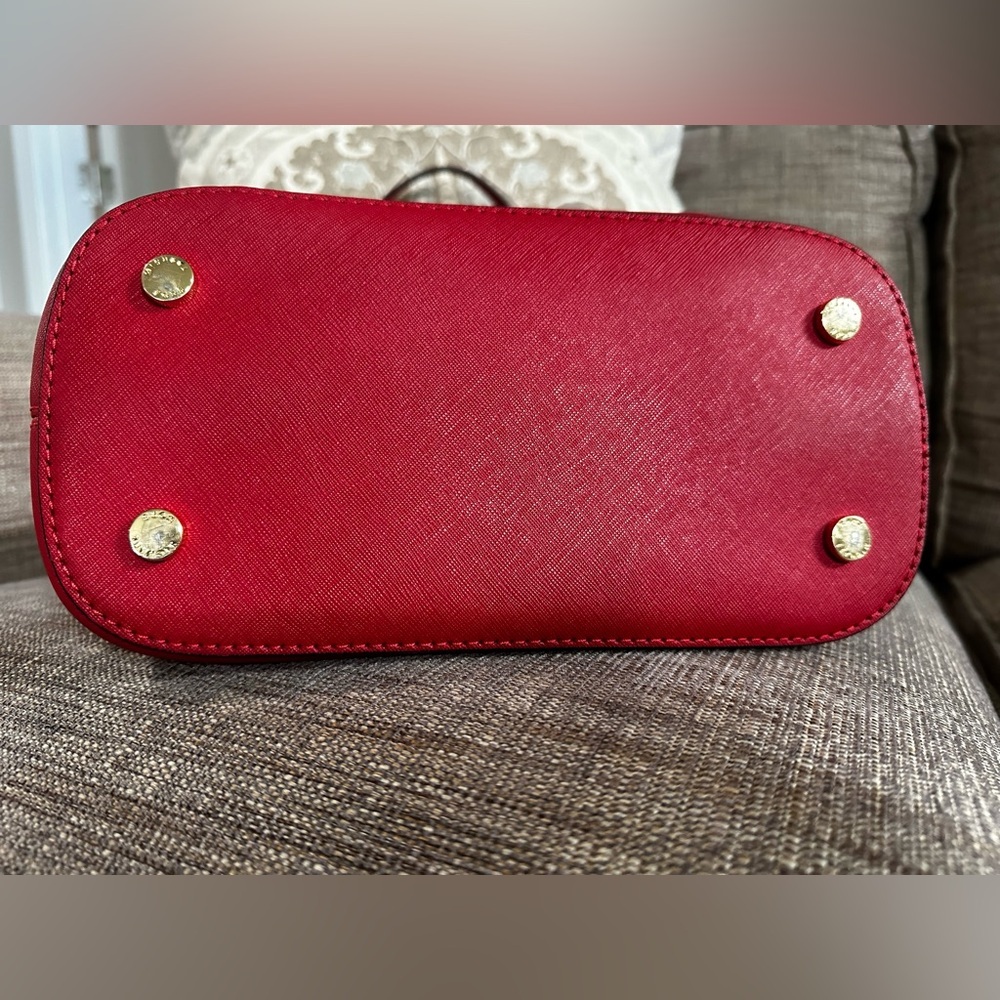 Michael Kors Red Saffiano Tote Bag - Picture 7 of 15